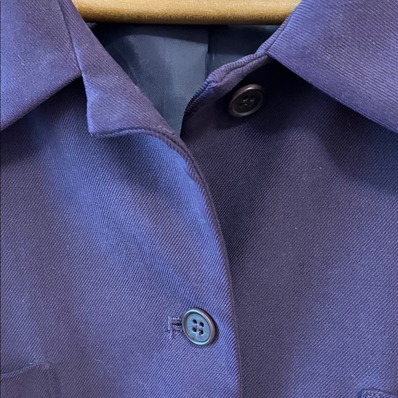 Talbots Jacket Blazer Silk Purple Lined Collared Button Down Silk Vintage 12 - Picture 3 of 13